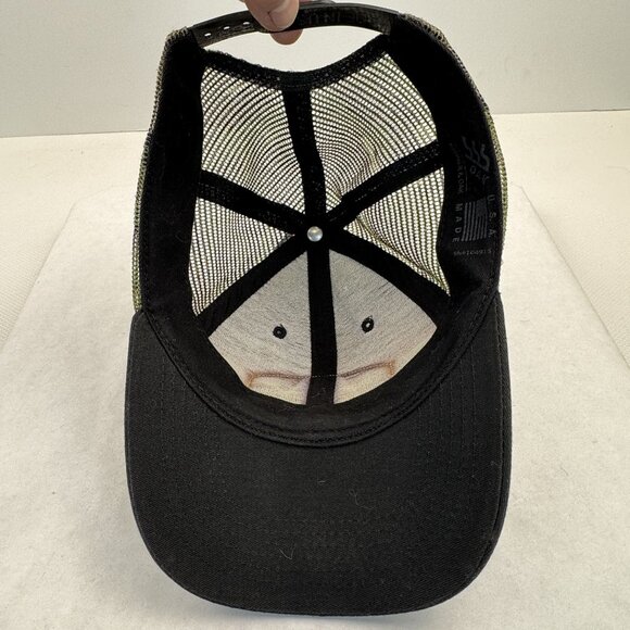 Banner & Oak Black and Green Camo Mesh Back Snapback Hat Adjustable USA Made - Picture 6 of 9